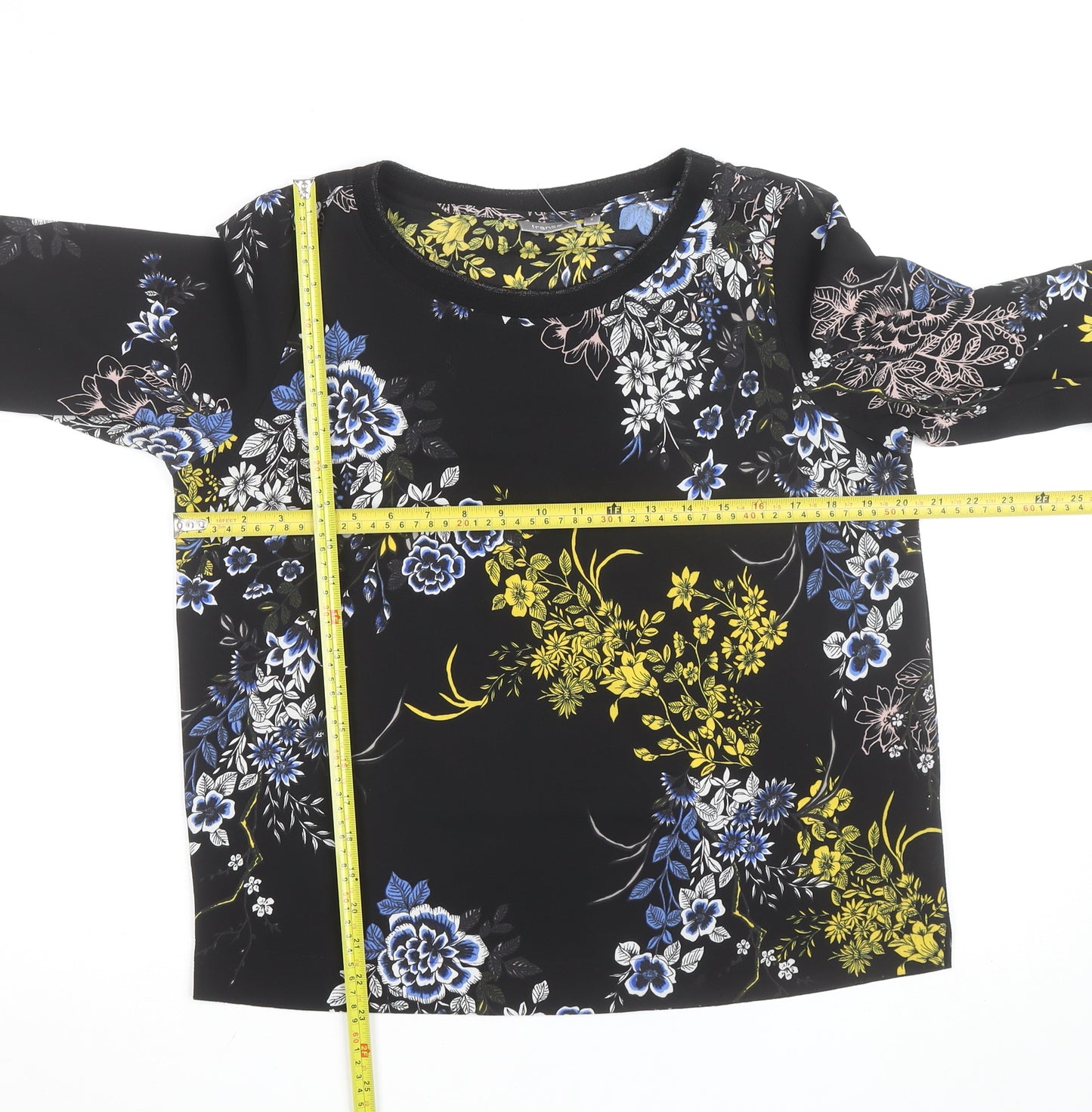 Fransa Womens Multicoloured Floral Tunic Blouse S 3/4 Sleeve