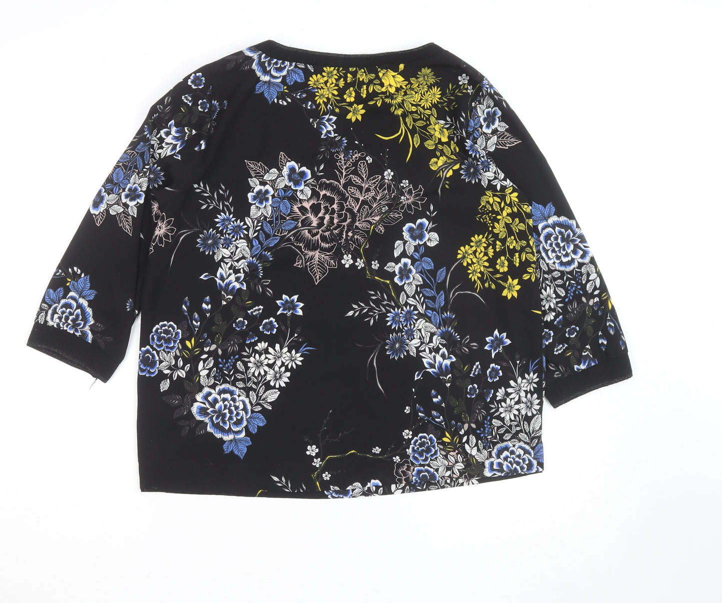 Fransa Womens Multicoloured Floral Tunic Blouse S 3/4 Sleeve