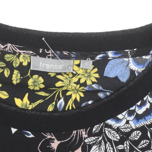 Fransa Womens Multicoloured Floral Tunic Blouse S 3/4 Sleeve
