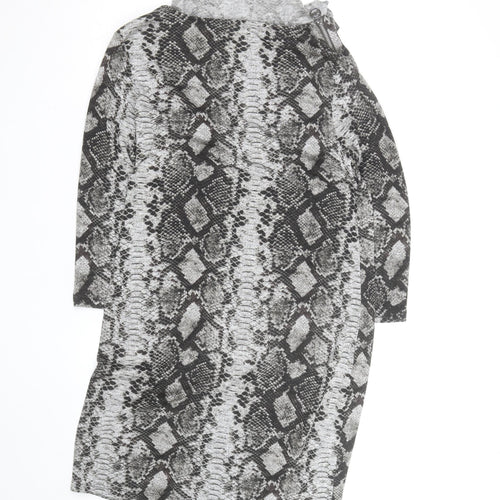 Michael Kors Womens Grey Snake Print Bodycon Dress Size M