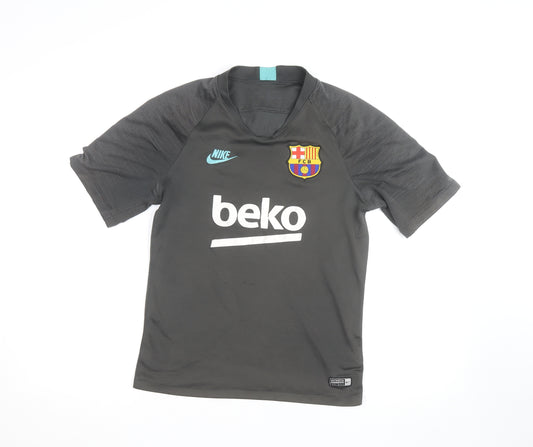 Nike Men Grey Barcelona FCB Short Sleeve Athletic Training Top Size S