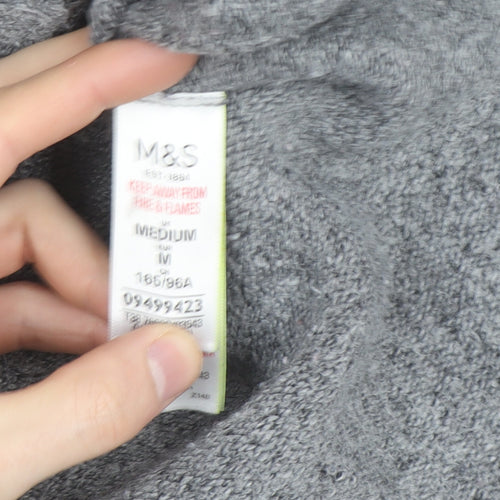 Marks and Spencer Women's Grey Striped Knit Pullover Jumper Size 12