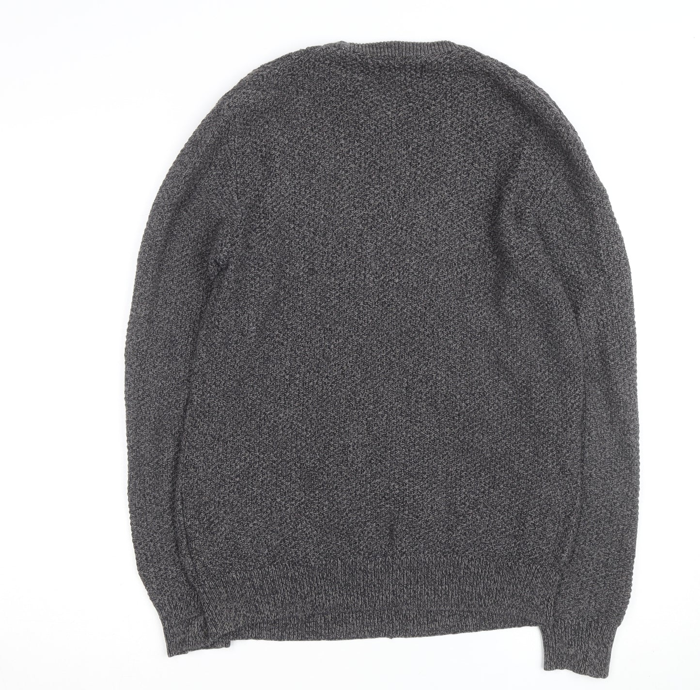 Next Men's Grey Cable-Knit Crew Neck Jumper Size M
