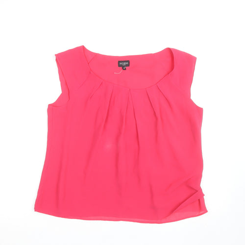 Hobbs Women’s Pink Sleeveless Blouse Size 14 Lightweight Chiffon Top