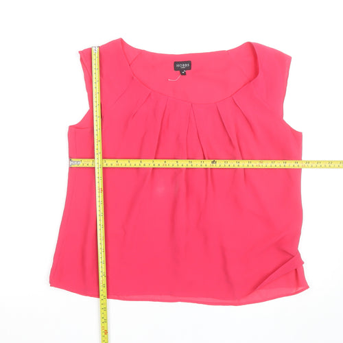 Hobbs Women’s Pink Sleeveless Blouse Size 14 Lightweight Chiffon Top