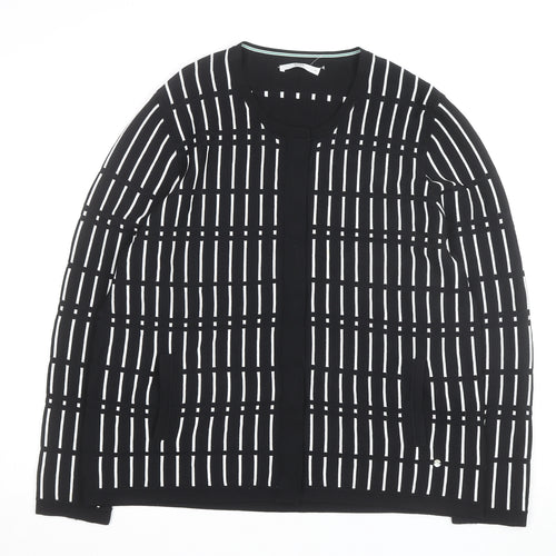 Brax Women's Black Check Knit Cardigan Size 16