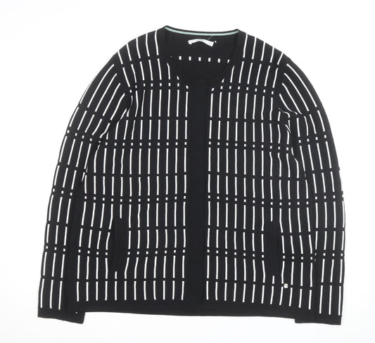 Brax Women's Black Check Knit Cardigan Size 16