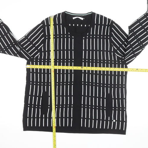 Brax Women's Black Check Knit Cardigan Size 16