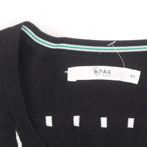 Brax Women's Black Check Knit Cardigan Size 16
