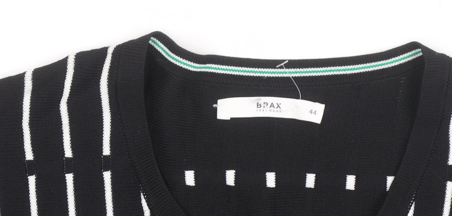 Brax Women's Black Check Knit Cardigan Size 16