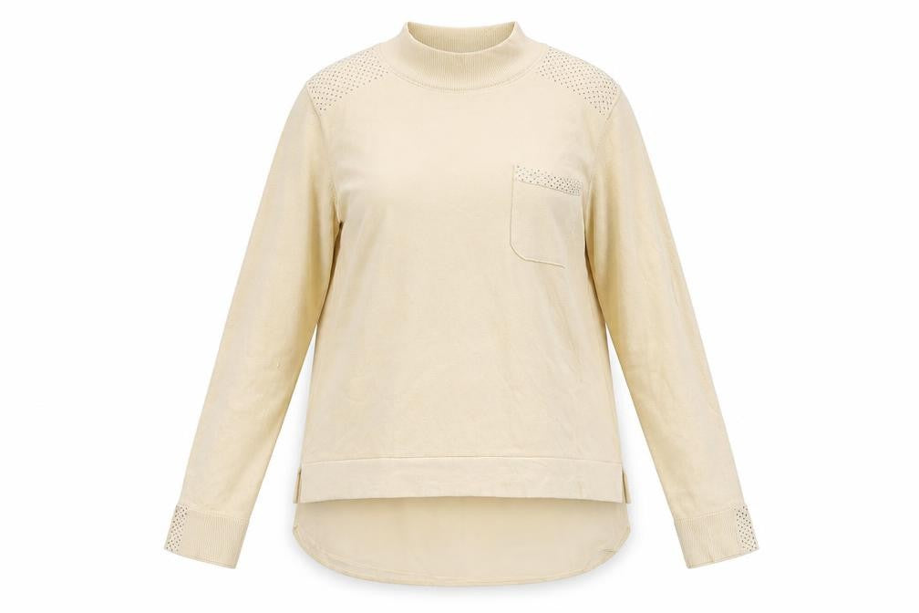 Front view of Next Women Beige Mock Neck Long Sleeve jumper L