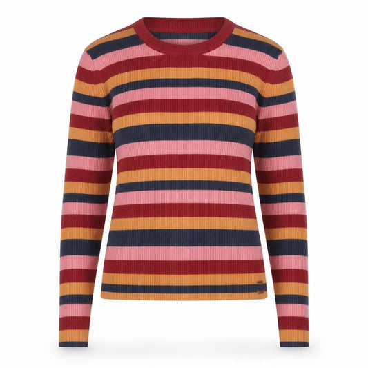 Front view of Wrangler women’s multicoloured xs striped knit jumper
