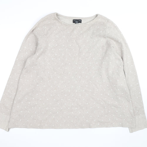 Cynthia Rowley Woman Beige Polka Dot Knit Jumper UK 22/24