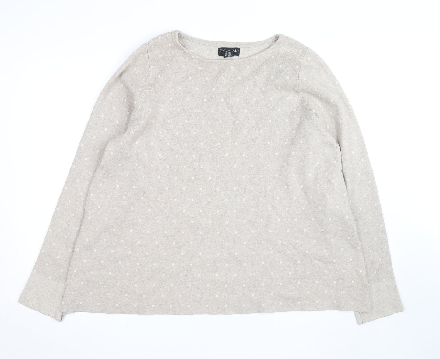 Cynthia Rowley Woman Beige Polka Dot Knit Jumper UK 22/24
