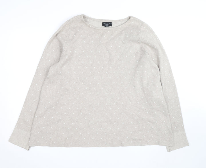 Cynthia Rowley Woman Beige Polka Dot Knit Jumper UK 22/24