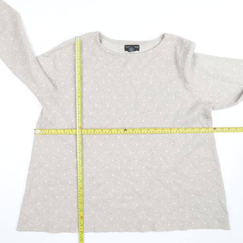 Cynthia Rowley Woman Beige Polka Dot Knit Jumper UK 22/24