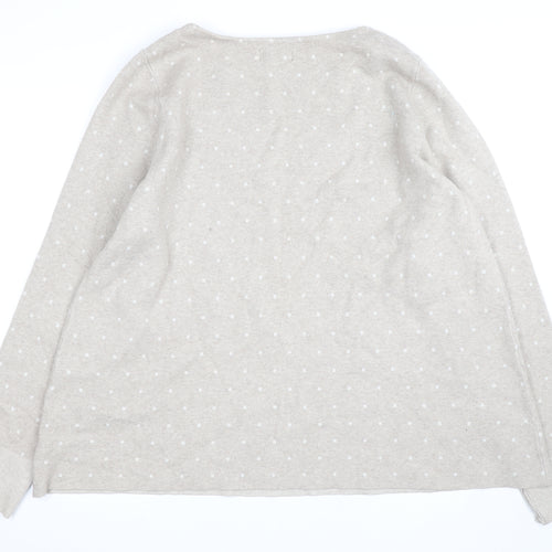 Cynthia Rowley Woman Beige Polka Dot Knit Jumper UK 22/24