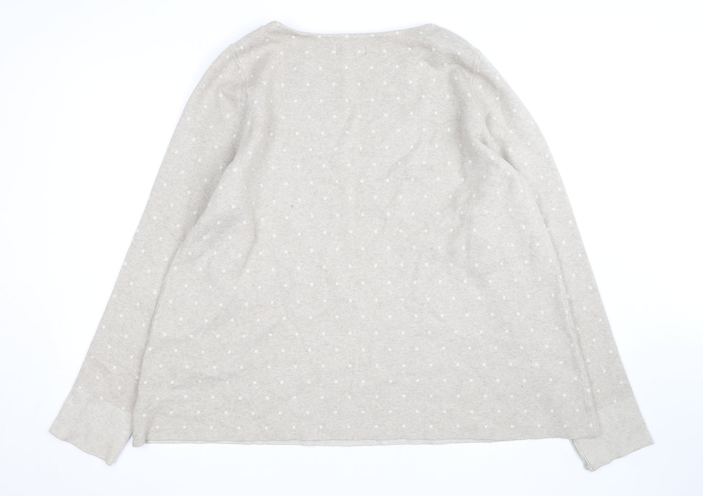 Cynthia Rowley Woman Beige Polka Dot Knit Jumper UK 22/24