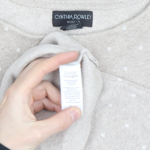 Cynthia Rowley Woman Beige Polka Dot Knit Jumper UK 22/24