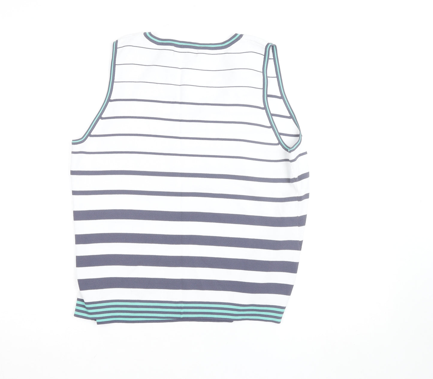 Femme Women’s White Striped V-Neck Tank Top Size XL