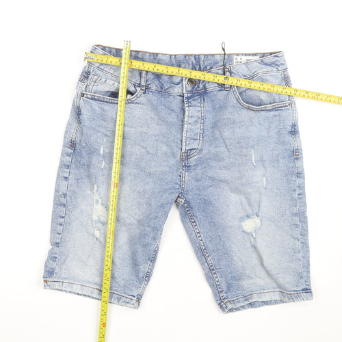 Denim Co. Women Blue Slim Fit Light Wash Denim Shorts Size 34
