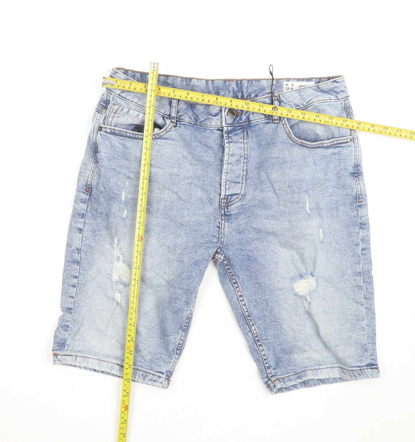 Denim Co. Women Blue Slim Fit Light Wash Denim Shorts Size 34