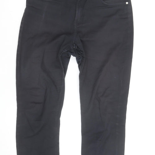 H&M Men Black Slim Fit Chino Trousers Size 32x32 Cotton Stretch