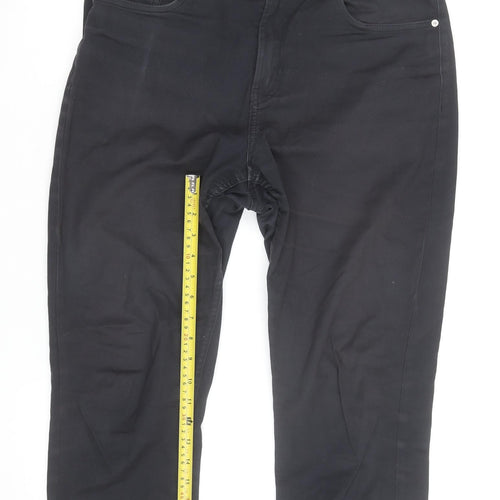 H&M Men Black Slim Fit Chino Trousers Size 32x32 Cotton Stretch