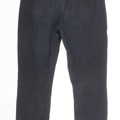 H&M Men Black Slim Fit Chino Trousers Size 32x32 Cotton Stretch
