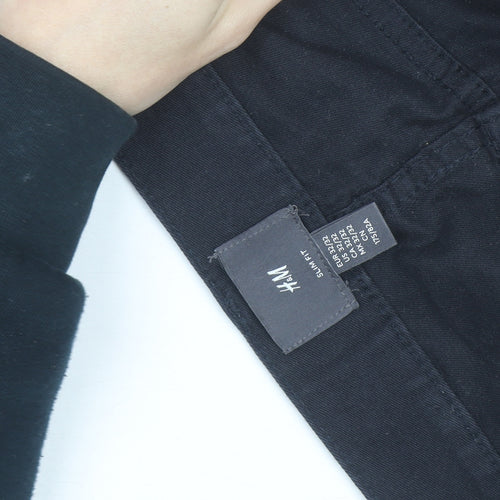 H&M Men Black Slim Fit Chino Trousers Size 32x32 Cotton Stretch