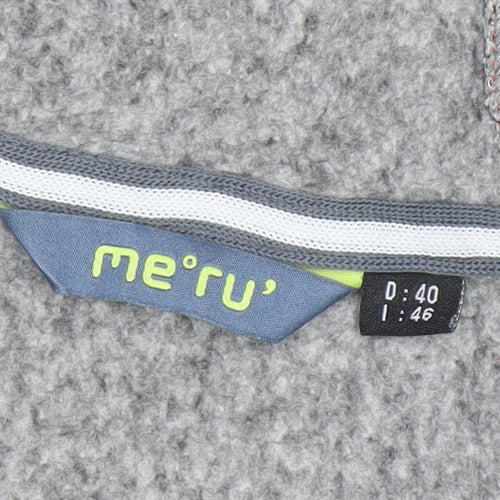 Meru Womens Grey Full Zip Hooded Fleece Jacket Size 12