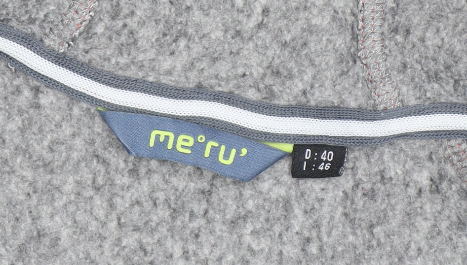 Meru Womens Grey Full Zip Hooded Fleece Jacket Size 12