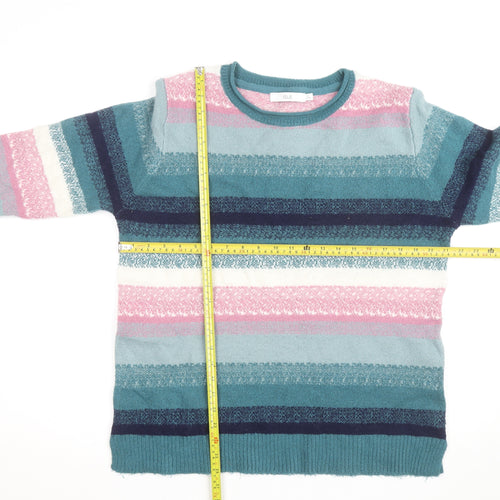 Isle Womens Multicoloured Striped Crew Neck Jumper Size 14