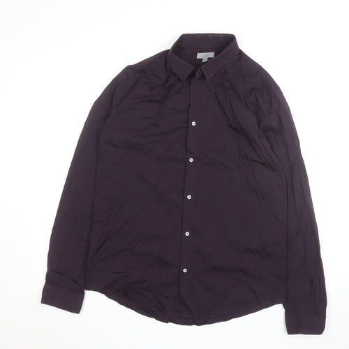 COS Men's Purple Classic Long Sleeve Cotton Dress Shirt Size 41