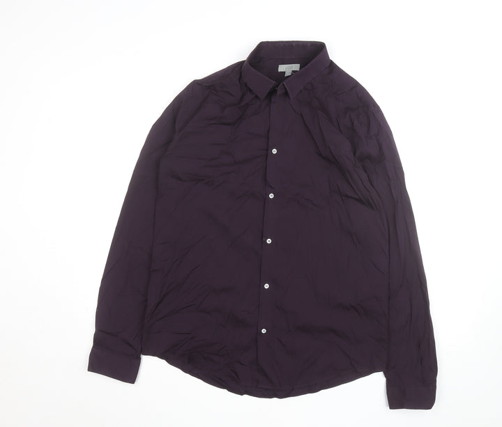 COS Men's Purple Classic Long Sleeve Cotton Dress Shirt Size 41
