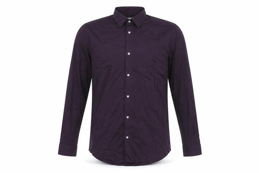 Front view of COS Men's Purple Classic Long Sleeve Cotton Dress Shirt, size 41