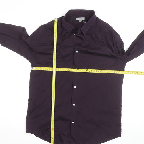 COS Men's Purple Classic Long Sleeve Cotton Dress Shirt Size 41