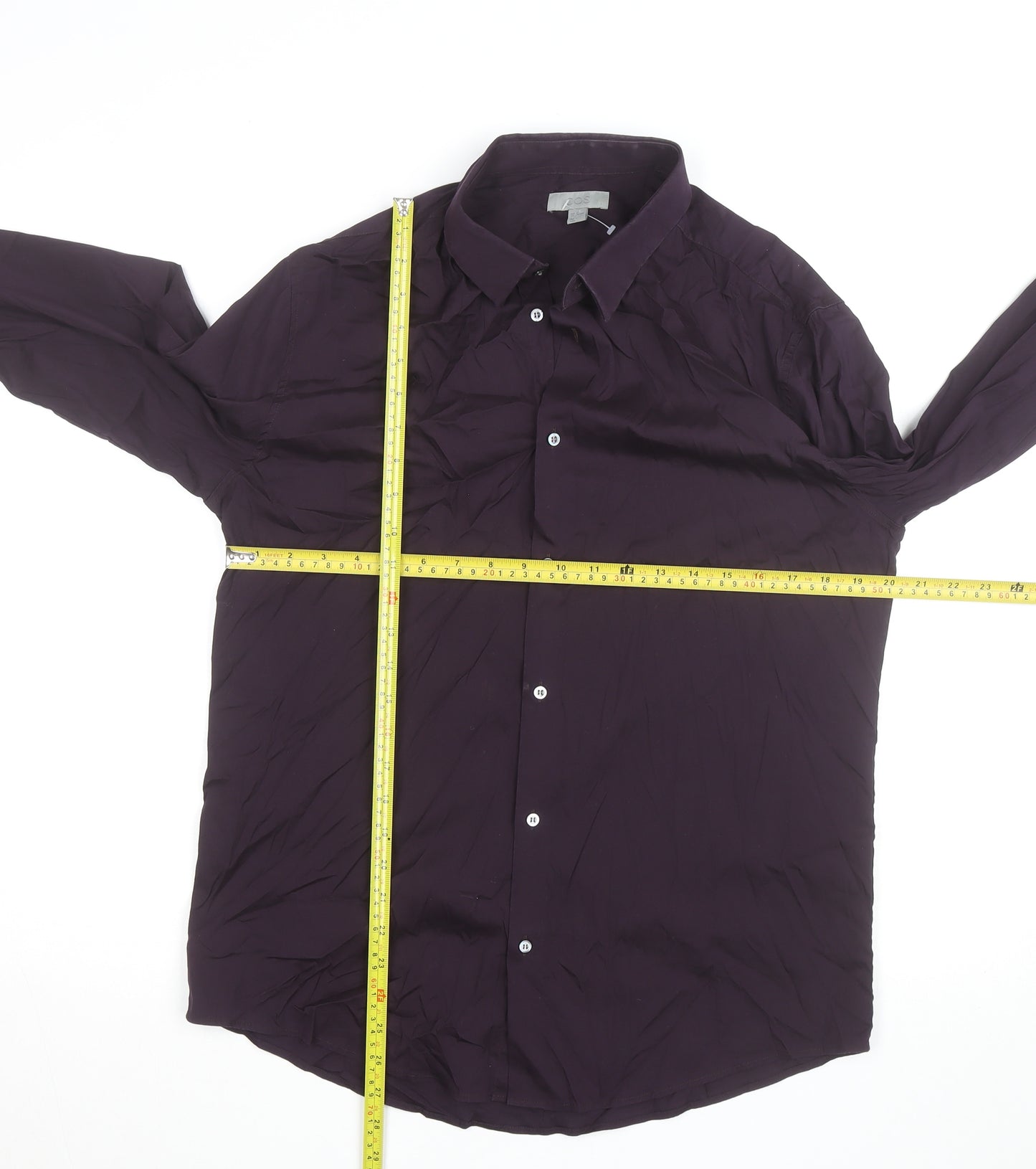 COS Men's Purple Classic Long Sleeve Cotton Dress Shirt Size 41