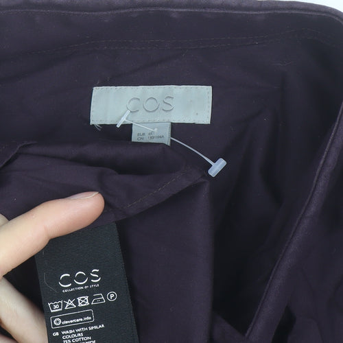 COS Men's Purple Classic Long Sleeve Cotton Dress Shirt Size 41