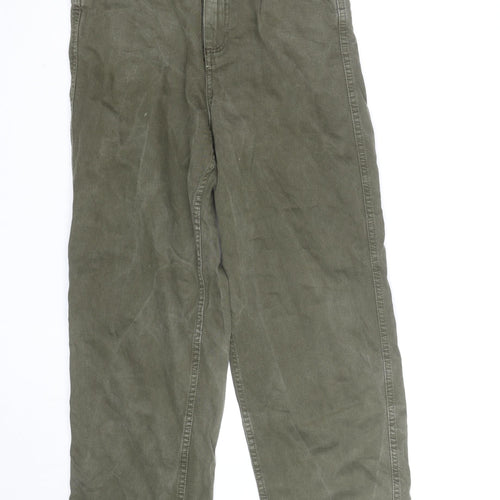 MNG Men's Green Straight Jeans Size S Regular Fit Denim