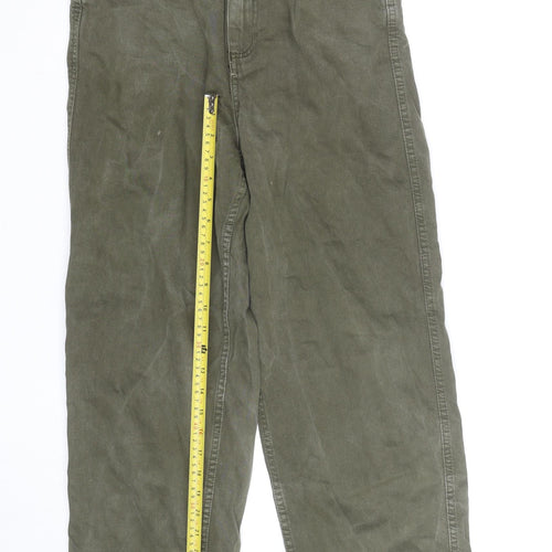 MNG Men's Green Straight Jeans Size S Regular Fit Denim