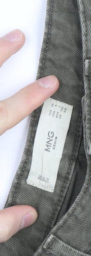 MNG Men's Green Straight Jeans Size S Regular Fit Denim