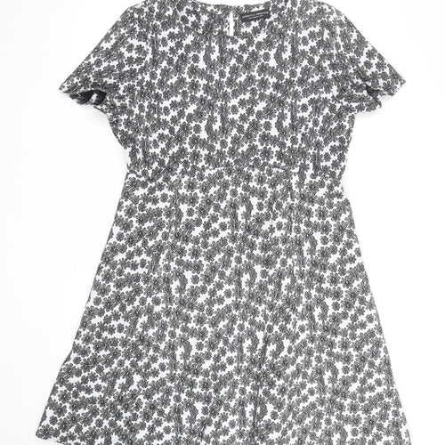 Dorothy Perkins Women Black Floral Lace A-Line Dress Size 16