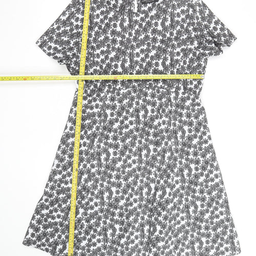 Dorothy Perkins Women Black Floral Lace A-Line Dress Size 16