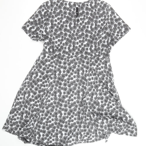 Dorothy Perkins Women Black Floral Lace A-Line Dress Size 16