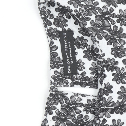 Dorothy Perkins Women Black Floral Lace A-Line Dress Size 16