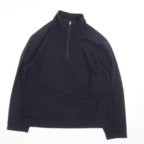 Marks and Spencer Men's Blue Fleece 1/2 Zip Pullover Jacket Size M