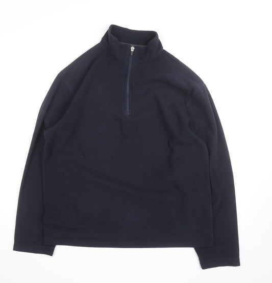 Marks and Spencer Men's Blue Fleece 1/2 Zip Pullover Jacket Size M