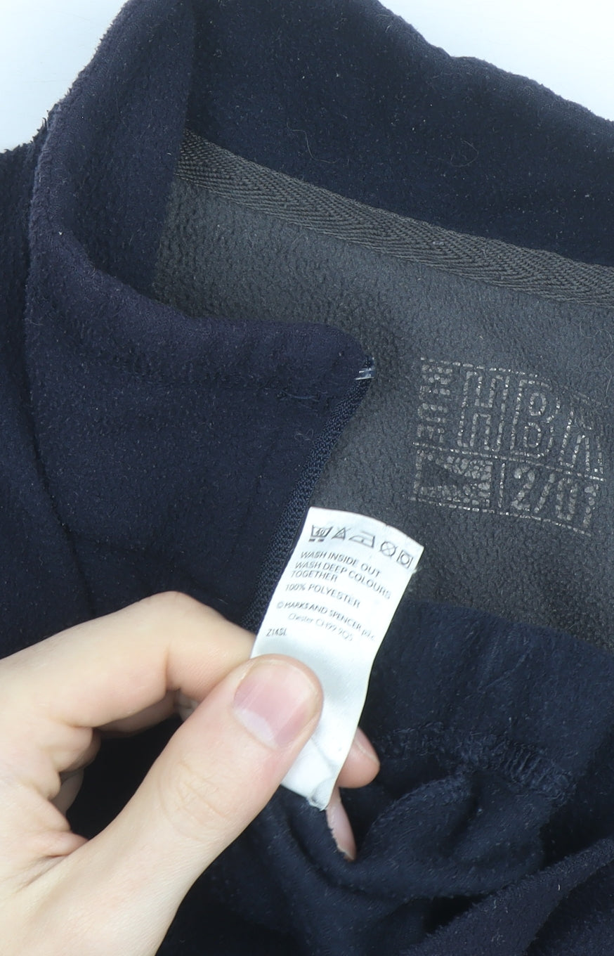 Marks and Spencer Men's Blue Fleece 1/2 Zip Pullover Jacket Size M