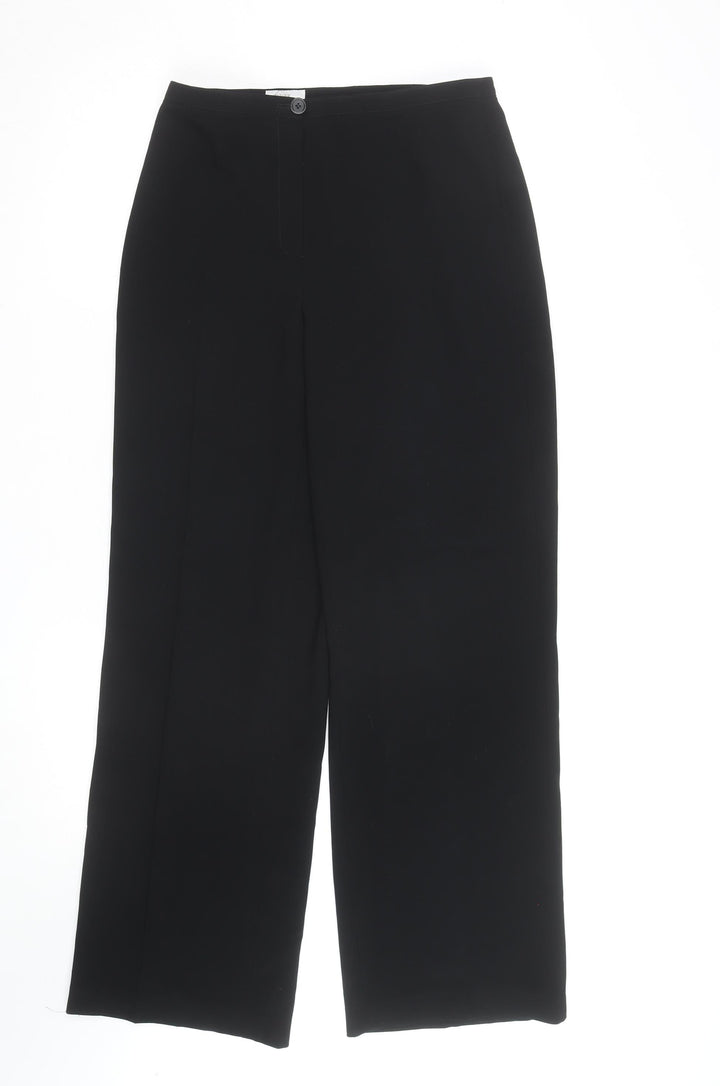 Basler Women's Black Wide-Leg Tailored Trousers Size 12